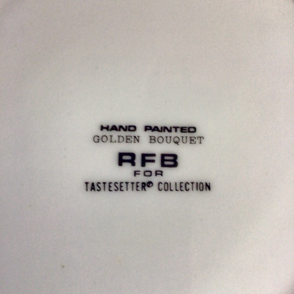 Vintage RFB for Tastesetter Golden Bouquet Plates - Set of 2 - Picture 5 of 10